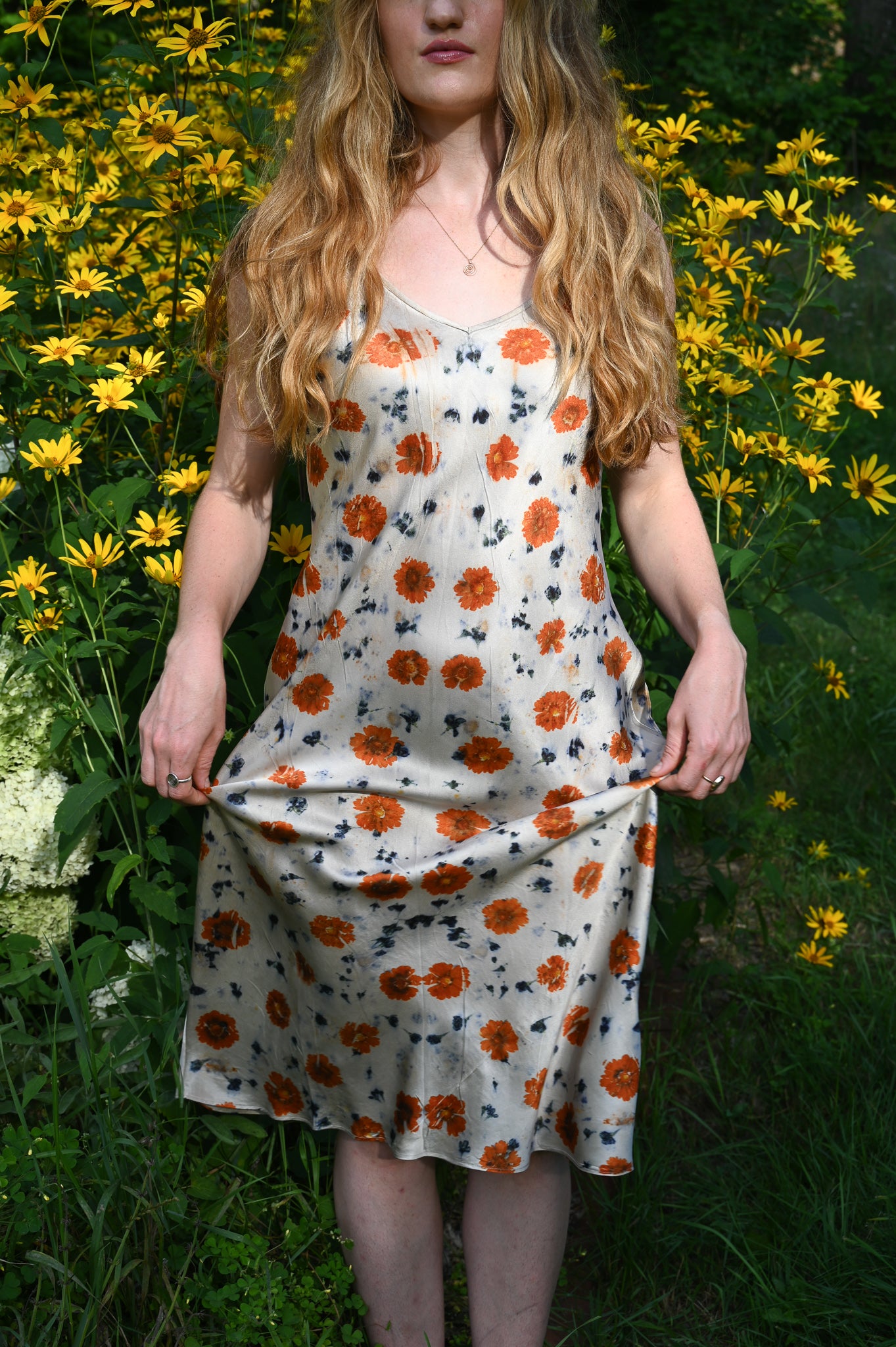 Flower Dyed ✿ Silk Slip Dress