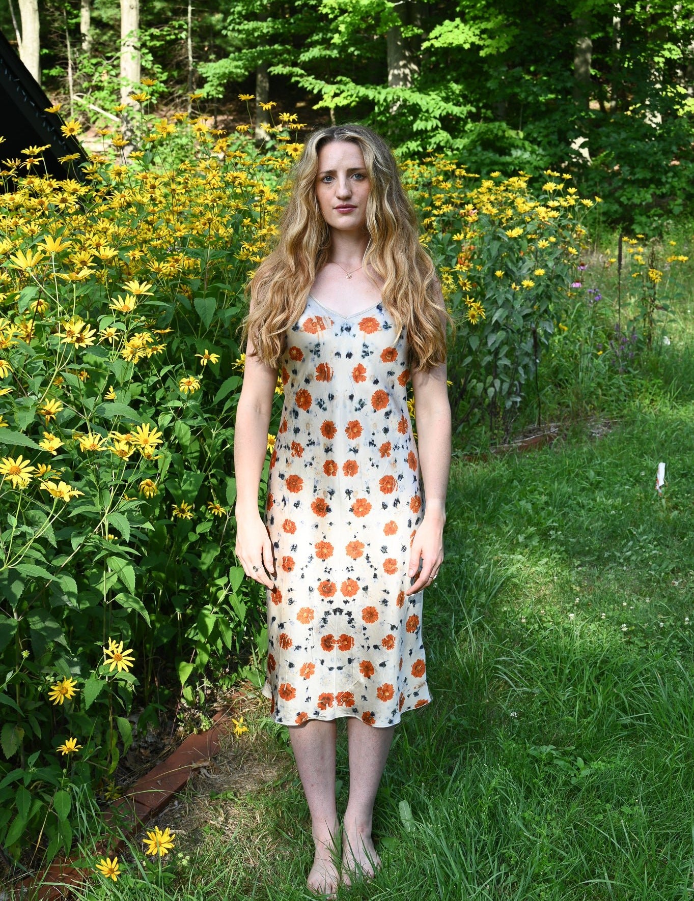 Flower Dyed ✿ Silk Slip Dress - Circles and Cycles