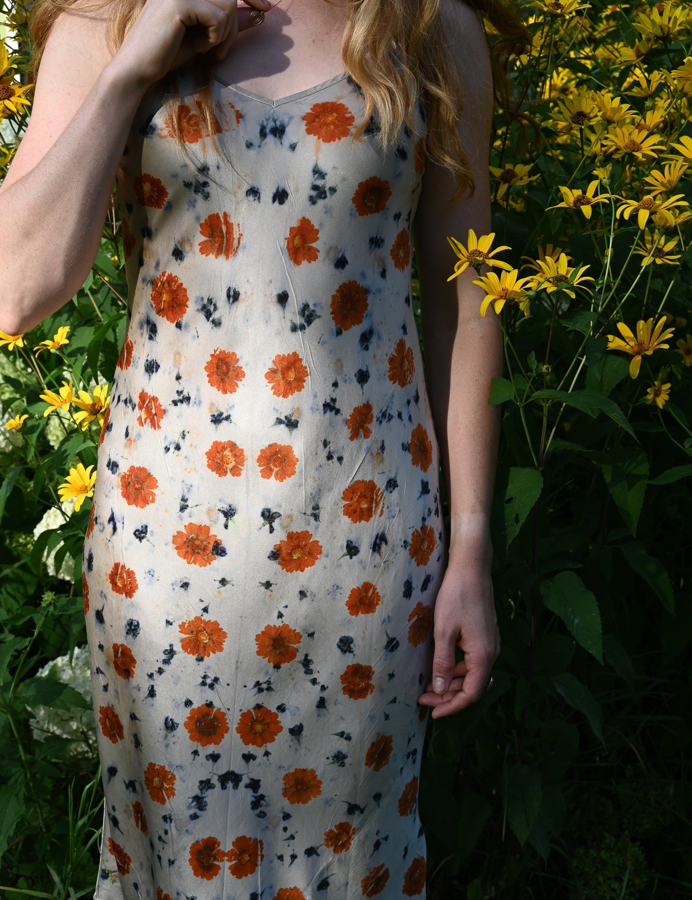 Flower Dyed ✿ Silk Slip Dress - Circles and Cycles